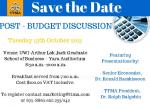 Save the Date Post budget