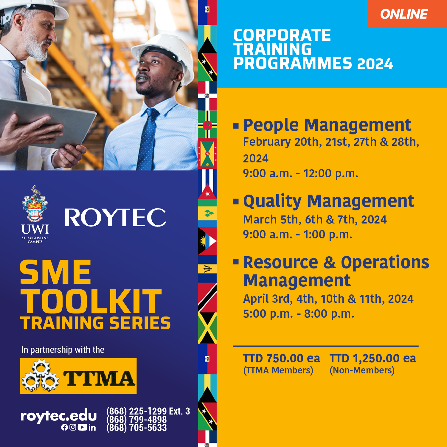 UWIROYTEC 2024 TTMA SME Toolkit Training Series Post Schedule